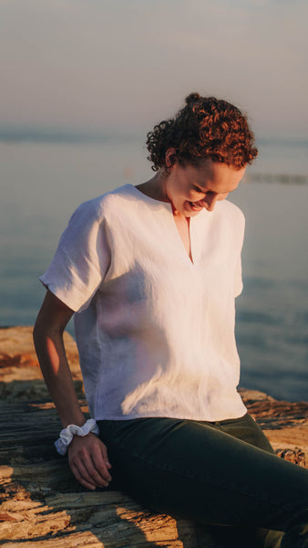 Signature Linen Box Top - Cove (White)