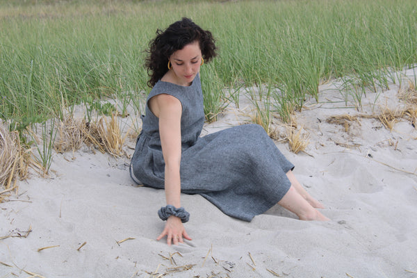 XL Crinkle Linen Scrunchie - Stone
