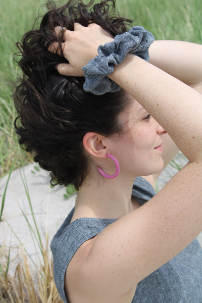 XL Crinkle Linen Scrunchie - Stone
