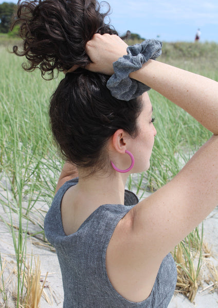 XL Crinkle Linen Scrunchie - Stone